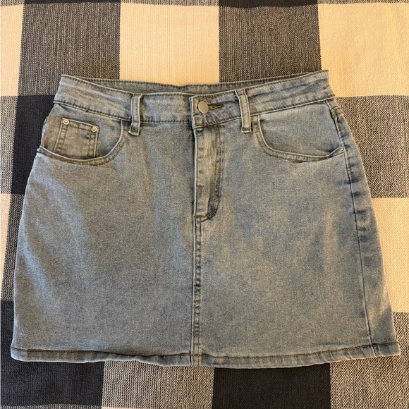 Light Blue Denim Mini Skirt - Picture 2 of 4